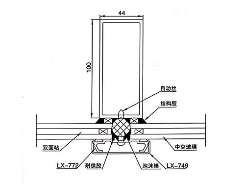 Series 100, hidden frame glass curtain wall